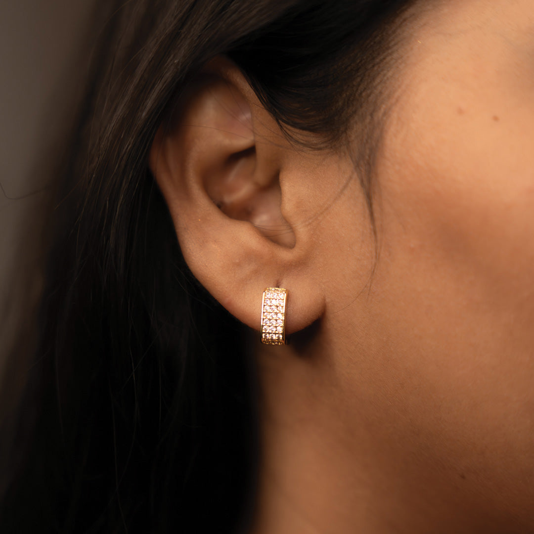 Stellar Grid Stud-Hoops