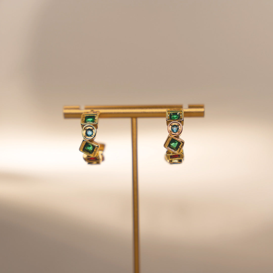 Multicolor Mosaic Hoops