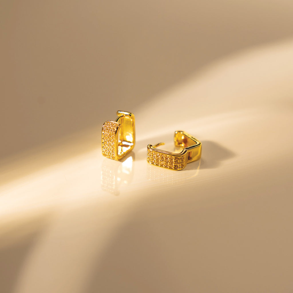 Stellar Grid Stud-Hoops