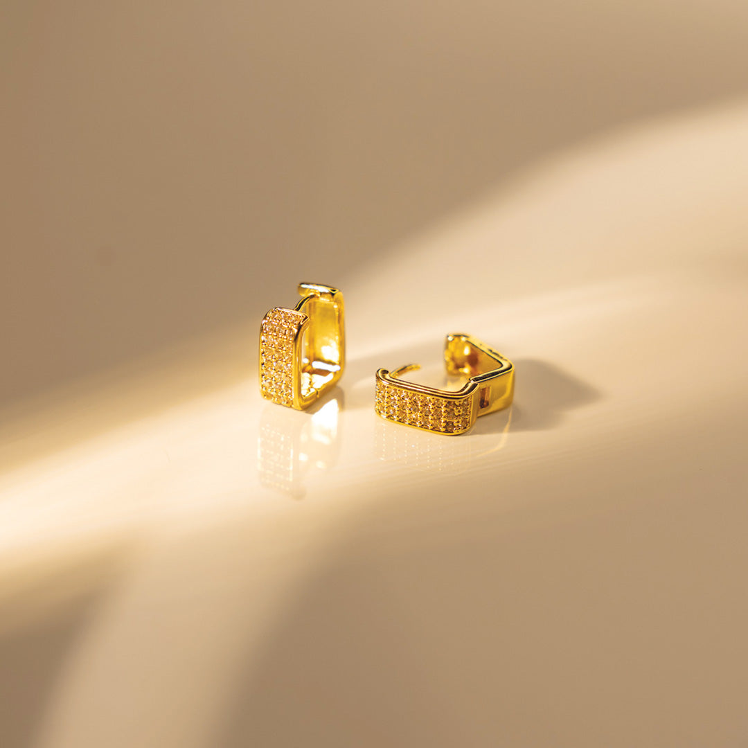 Stellar Grid Stud-Hoops