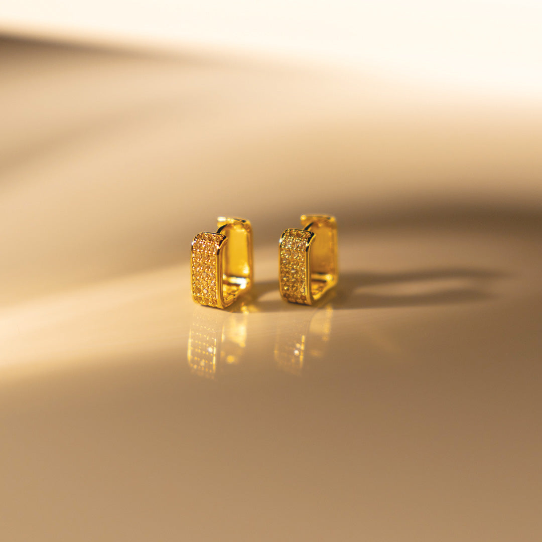 Stellar Grid Stud-Hoops